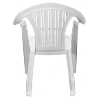 Trade Shop - Set 2 Pz Sedia Ratak Schienale Basso Monoblocco Bianca Opaca Con Braccioli 021048         