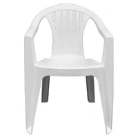 Trade Shop - Set 2 Pz Sedia Ratak Schienale Basso Monoblocco Bianca Opaca Con Braccioli 021048         