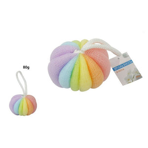 Trade Shop - Set 2 Pz Spugna Doccia A Retina Per Bagno Rete Esfoliante Corpo Arcolbaleno 79309         