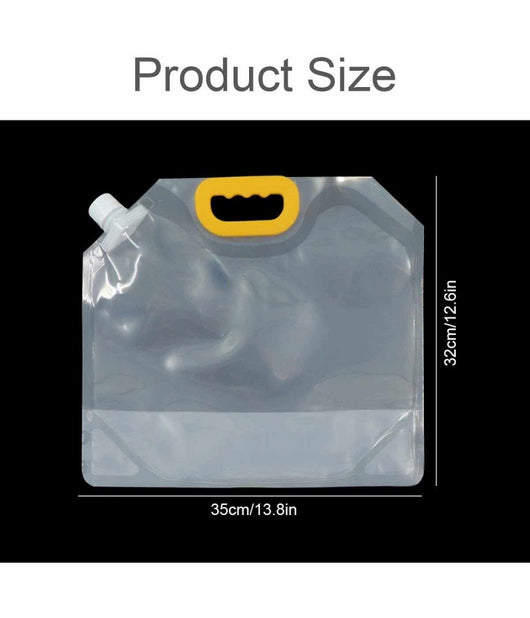 Set 2 Pz Taniche Pieghevoli Portatili Acqua Potabile 5l Borsa Contenitori Viaggi         