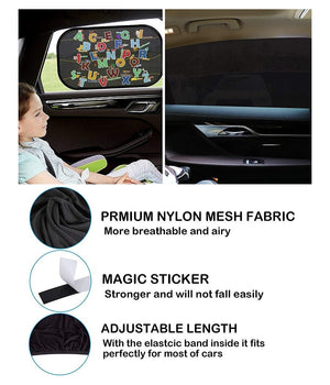 Set 2 Pz Tendine Parasole Auto Bambini Universali Finestrini Laterali Taglia L         