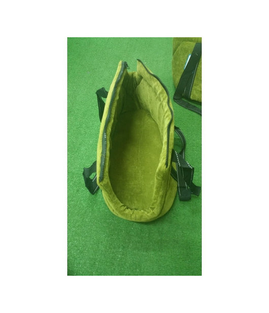 Set 2 Pz. Verde Borse Travel Vellutino Trasportino Cane Gatto Crescita S M 38x22x22 - 44x27x26 Pet Family         