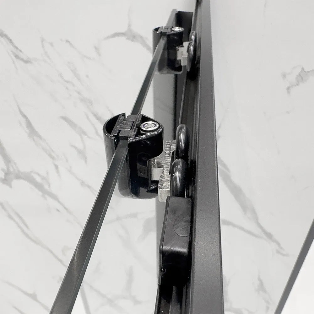 Set 2 ruote superiori universali nero opaco per box doccia scorrevole