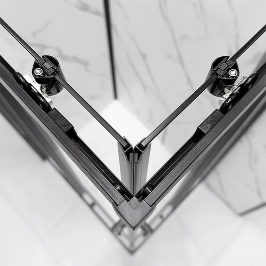 Set 2 ruote superiori universali nero opaco per box doccia scorrevole