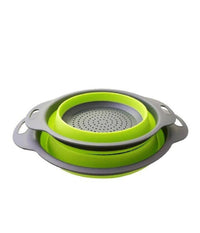 Set 2 Scolapasta Cestello In Silicone Pieghevole Ripiegabile Multiuso 17 E 22 Cm         