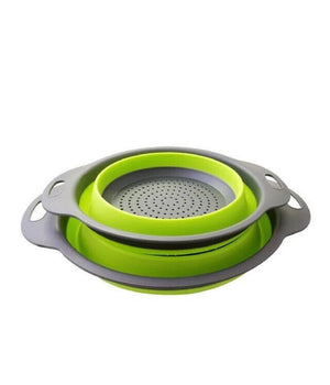 Set 2 Scolapasta Cestello In Silicone Pieghevole Ripiegabile Multiuso 17 E 22 Cm         