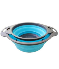 Set 2 Scolapasta Cestello In Silicone Pieghevole Ripiegabile Multiuso 17 E 22 Cm         