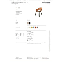 SET 2 SEDIE NATURAL LADY B TECNOPOLIMERO MADE IN ITALY SCAB DESIGN - Avio 63