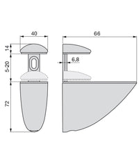 Set 2 Supporto Per Mensole In Vetro Reggi Mensola Morsetto A Becco Cromo Lucido         