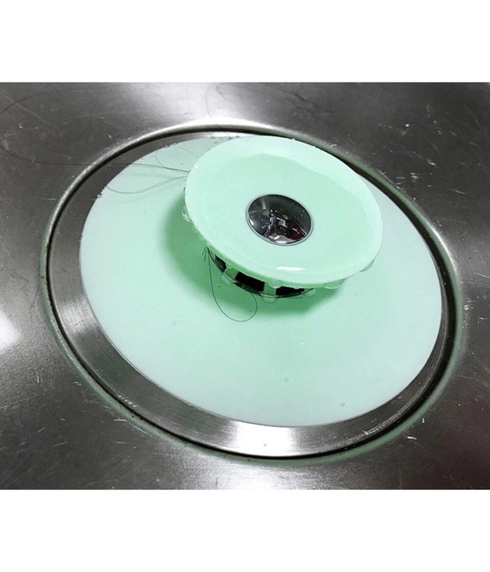 Set 2 Tappo Pop Up In Silicone 2in1 Per Lavello Lavandino Rete Cattura Capelli         