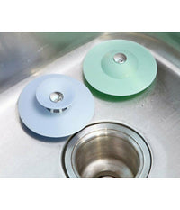 Set 2 Tappo Pop Up In Silicone 2in1 Per Lavello Lavandino Rete Cattura Capelli         