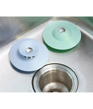 Set 2 Tappo Pop Up In Silicone 2in1 Per Lavello Lavandino Rete Cattura Capelli         