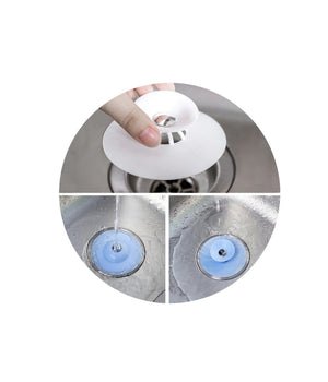 Set 2 Tappo Pop Up In Silicone 2in1 Per Lavello Lavandino Rete Cattura Capelli         