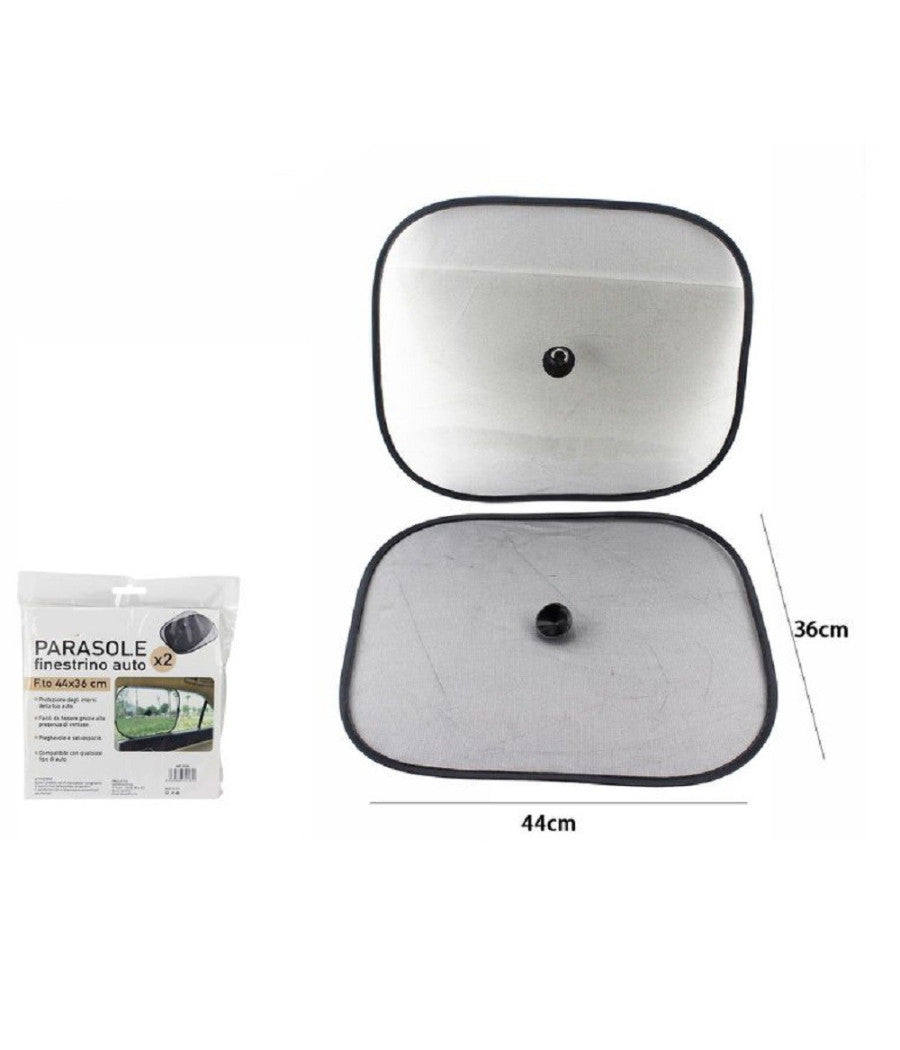 Set 2 Tendine Parasole Oscuranti Auto Finestre Con Ventose Rete Finestrino 70162         