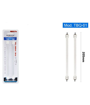 Set 2 Tubi Candela Di Ricambio Per Stufa Al Quarzo Stufe Lunghezza 205 Mm Tbq-01         
