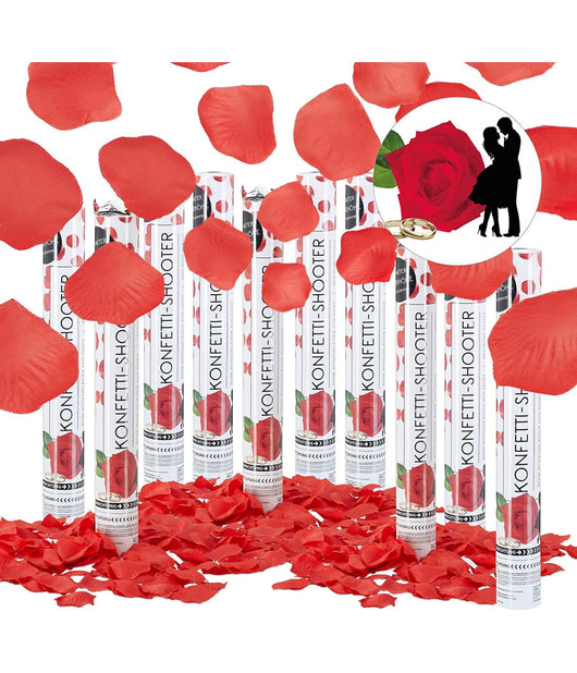 Set 2 Tubi Sparacoriandoli Petali Rosa Rose Tubo Da 30 Cm Festa Party Matrimonio         