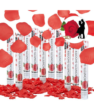 Set 2 Tubi Sparacoriandoli Petali Rosa Rose Tubo Da 40 Cm Festa Party Matrimonio         