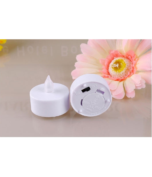 Set 20 Candele Fiamma Lumini Led Decorative A Batteria Votivi Luce Bianco Caldo         