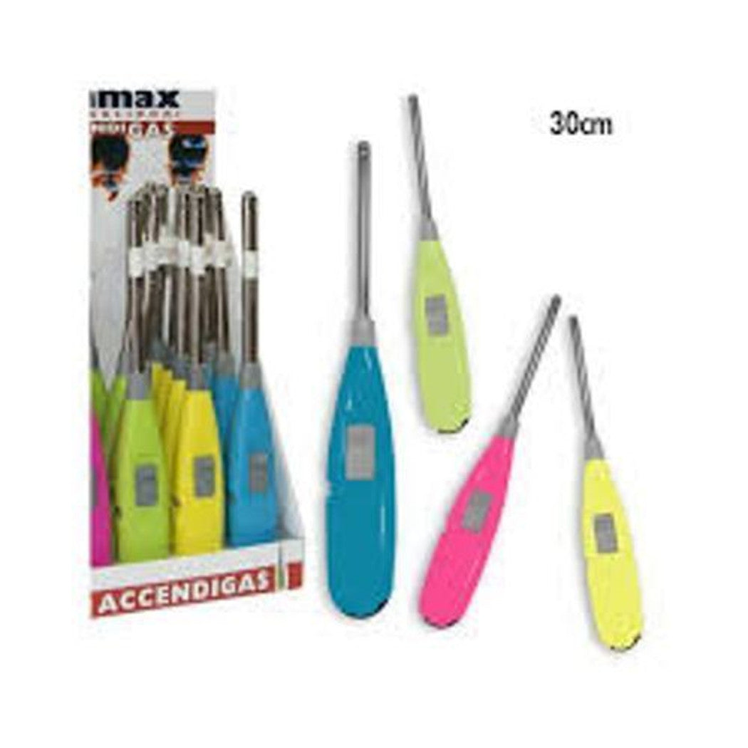 Trade Shop - Set 20 Pezzi Accendini Accendi Gas Colorati Cucina Fornelli 30cm -