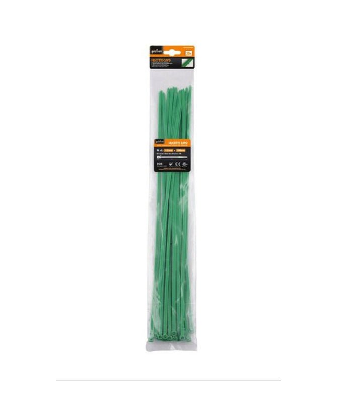 Set 20 Pz Fascette Cavi Cavo Verde Stringenti In Plastica Nylon 4.8x500mm 92401         