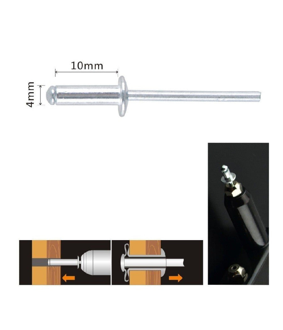 Set 20 Pz Rivetti Rivetto 4x10mm Accessori Bricolage Ferramenta Fai Da Te 90816         