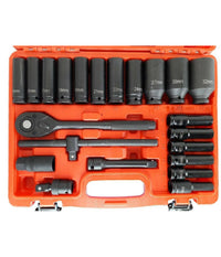 Set 22 Bussole Boccole 1/2" Esagonali Da 8 A 32 Con Cricchetto Reversibile         