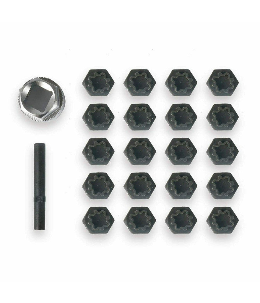 Set 22 Pz Bussole Per Rimozione Dadi Bloccaggio Antifurto Ruote Audi Hy156163         