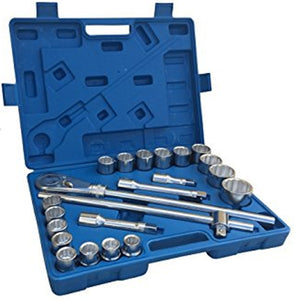 Trade Shop - Set 22pz Bussole Grandi 3/4" Poligonali Cricchetto Con Leva Camion 19-50mm -