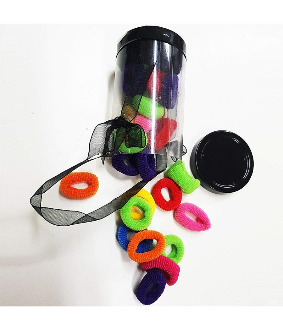 Set 23 Pezzi Mini Codini Scatolina Codino Elastici 2cm Bambina Capelli Coda         