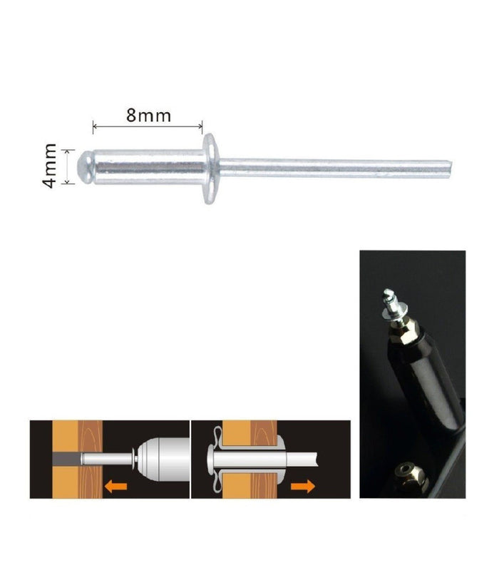 Set 23 Pz Rivetti Rivetto 4 X 8mm Accessori Bricolage Ferramenta Fai Da Te 90815         