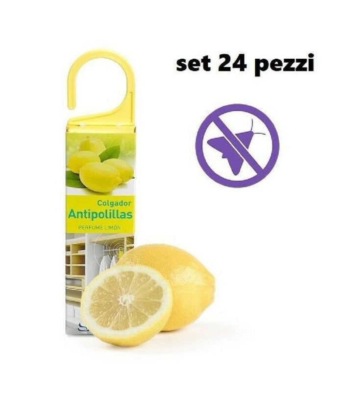 Set 24 Pezzi Antitarmico Anti Tarme Profumato Con Gancio Deodorante Limone         