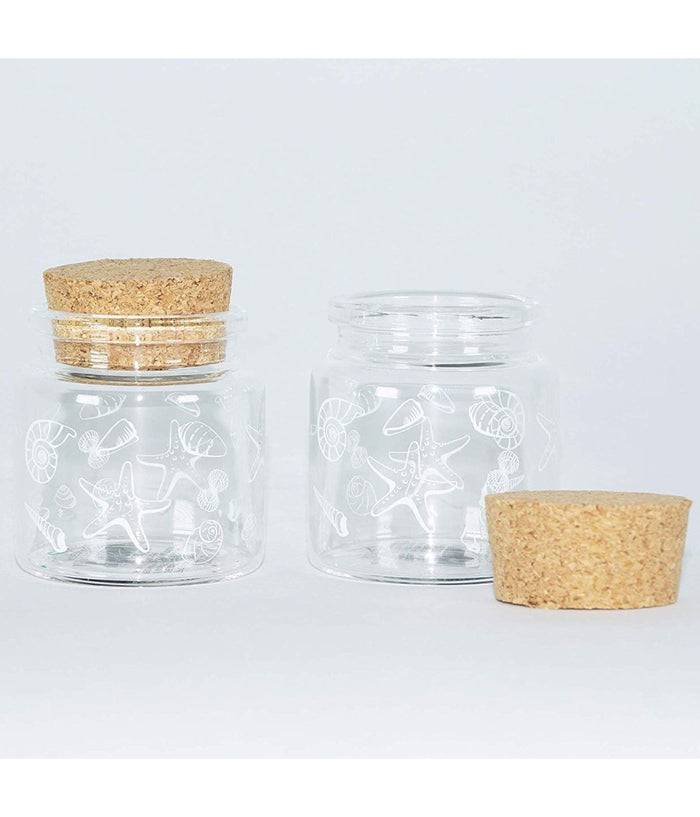 Set 24 Pezzi Bomboniera Bomboniere Ampolla 5x5cm Conchiglia Confetti Nascita         