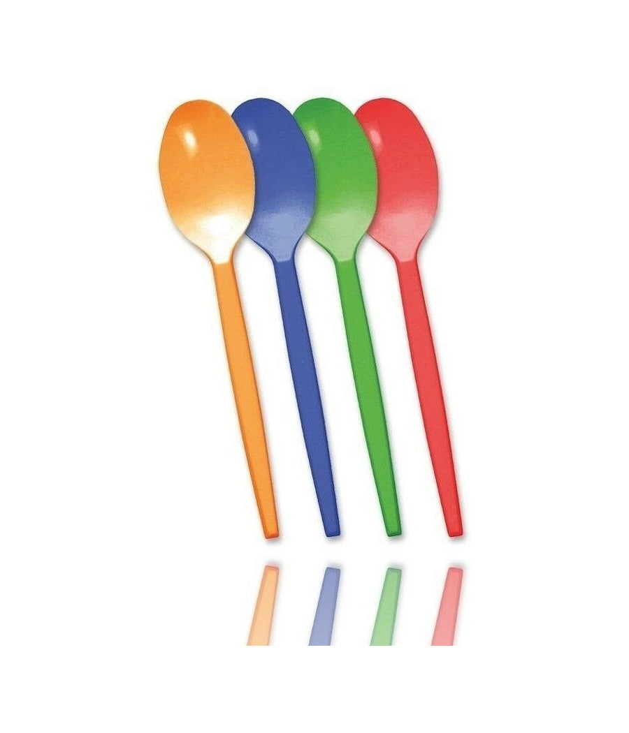 Set 24 Pezzi Cucchiai In Plastica Colorati Feste Compleanni Party         