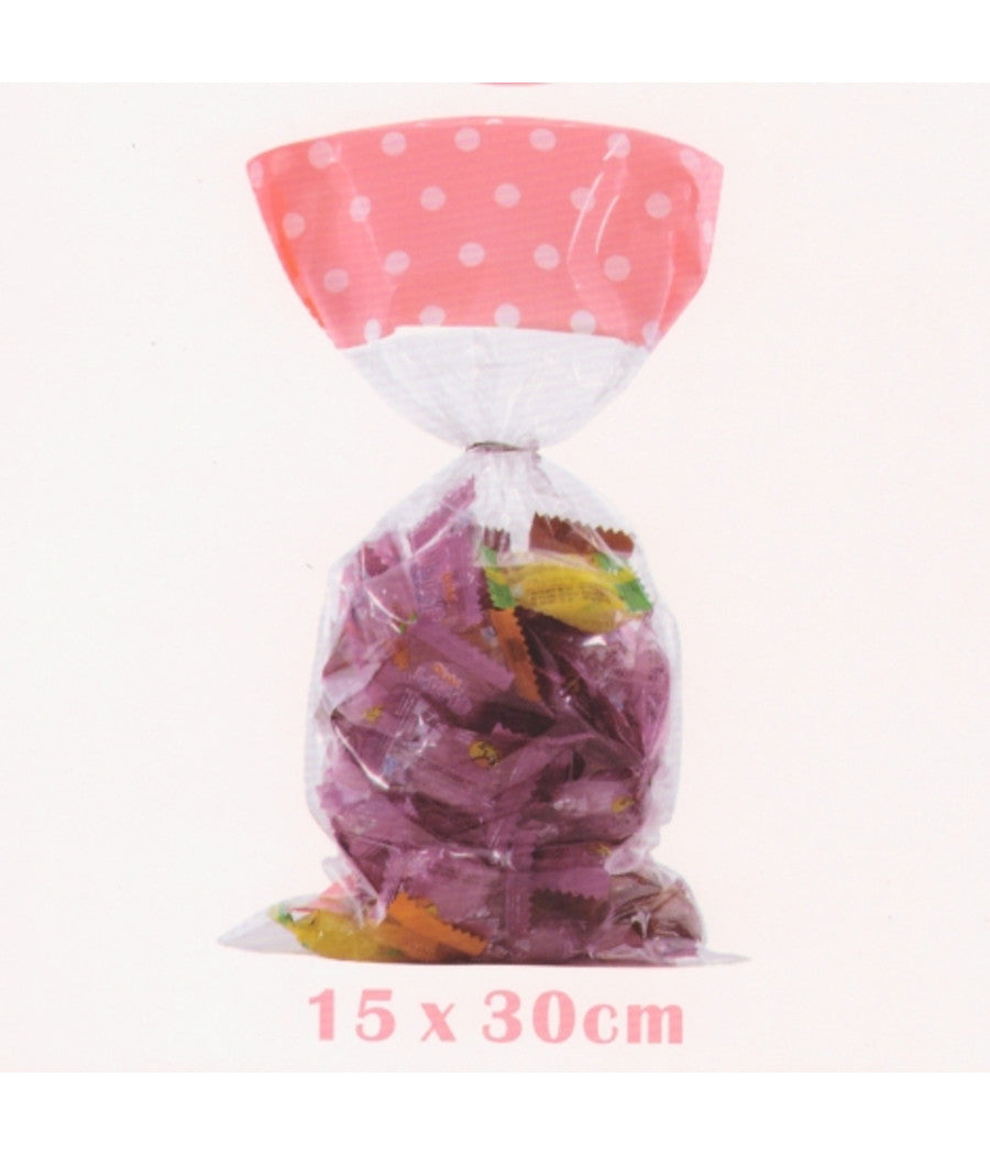 Set 24 Pezzi Sacchetti Bustine Rosa Confetti Confettata Caramelle Compleanni         