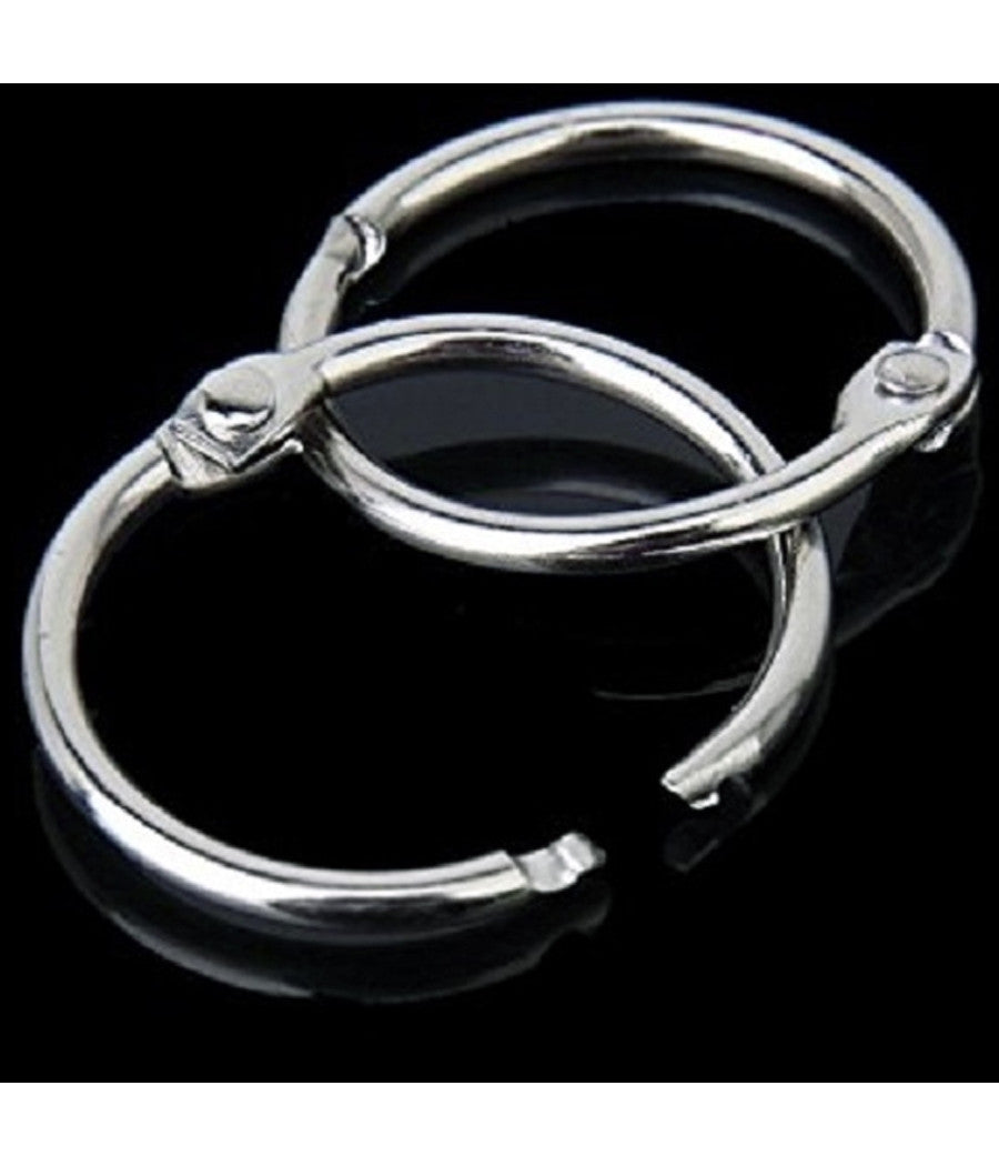 Set 24 Pz. Anello Anelli A Scatto Incernierato Portachiavi 30mm In Acciaio Album         