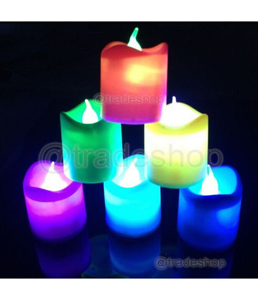 Set 24 Pz Candele A Led Rgb Candela Lampada Da Tavolo Casa Ufficio Cromoterapia         