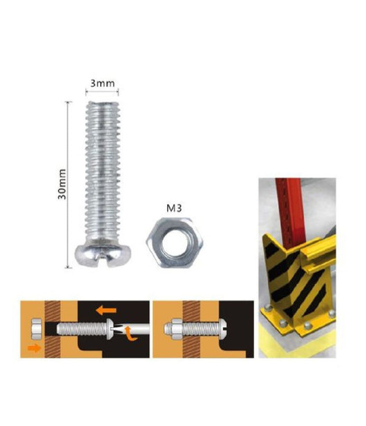 Set 24 Pz Viti Vite Testa A Croce Tonda 3x30mm Con Dadi Dado Esagonale M3 90956         