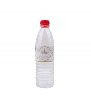 Set 24 Stickers Unicorno Oro Con Scritta Happy Birthday Auguri Adesivi Bimbo Bimba Festa         