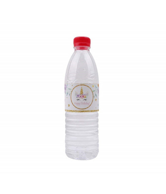 Set 24 Stickers Unicorno Oro Con Scritta Happy Birthday Auguri Adesivi Bimbo Bimba Festa         