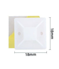 Set 25 Pezzi Basi Passante Per Fissaggio Fascette Supporto Adesivo 18x18mm 57188         