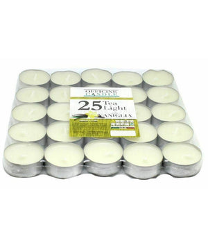Set 25 Pezzi Candele Bianche Profumate Fragranza Alla Vaniglia Tealight Lumini         