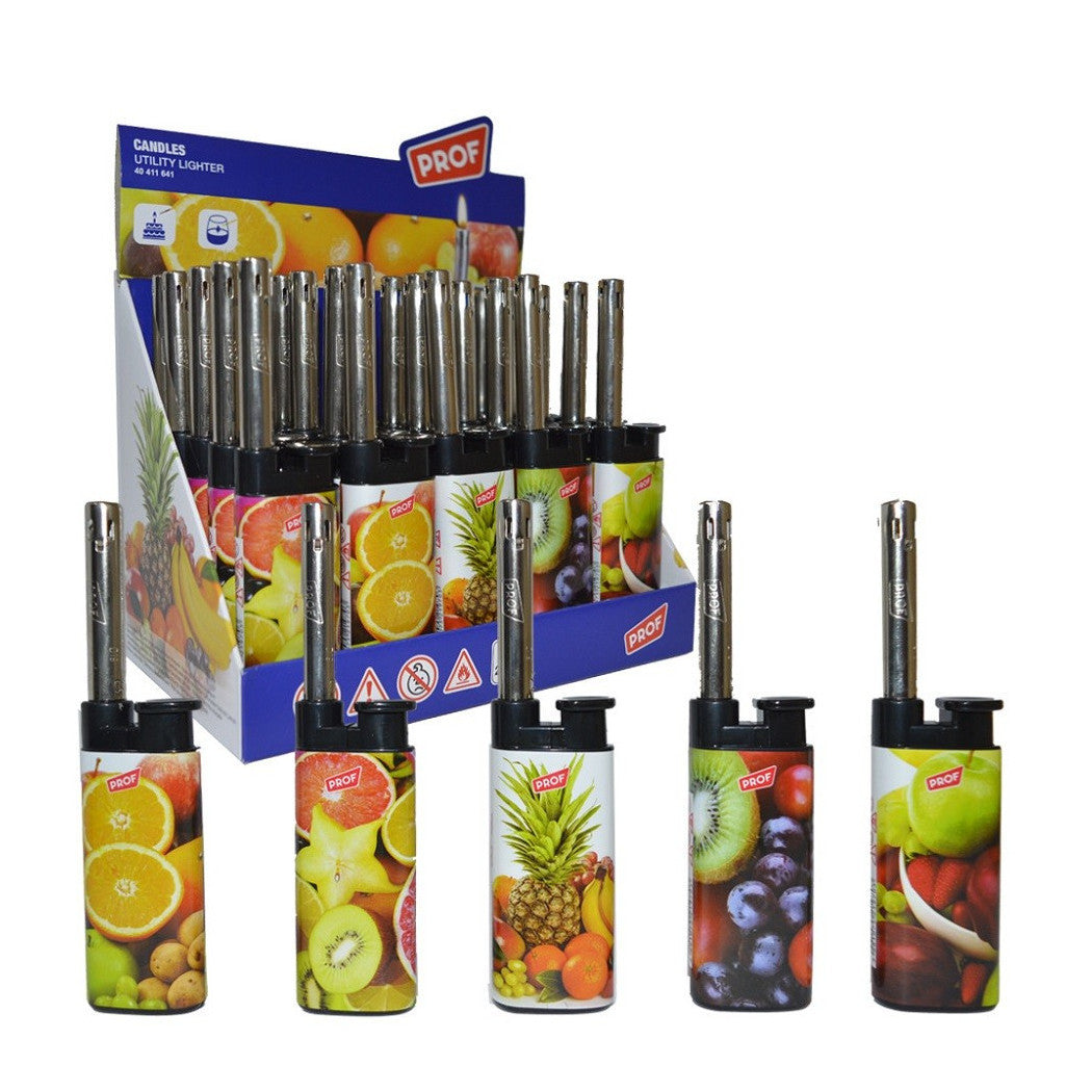 Trade Shop - Set 25 Pz Accendigas Accendi Gas A Fiamma Canna Corta Mini Prof Fruits 40411641 -