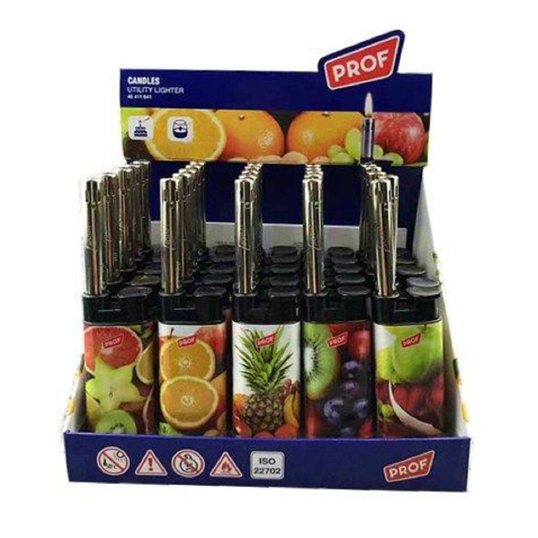Trade Shop - Set 25 Pz Accendigas Accendi Gas A Fiamma Canna Corta Mini Prof Fruits 40411641 -