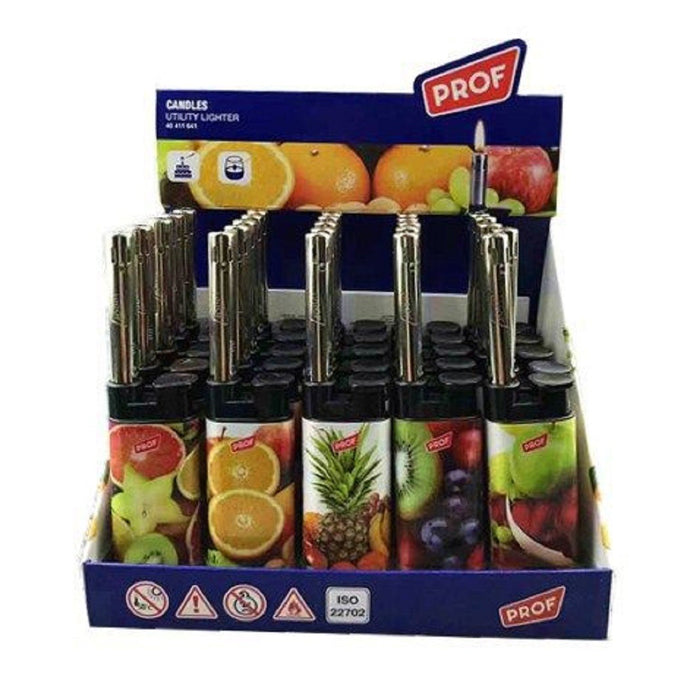 Trade Shop - Set 25 Pz Accendigas Accendi Gas A Fiamma Canna Corta Mini Prof Fruits 40411641 -