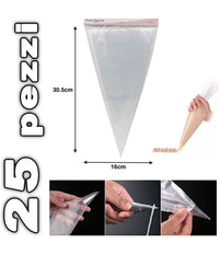 Set 25 Saccapoche Sac A Poche Monouso Sacca Per Pasticceria E Cake Design 30cm         