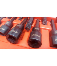 Set 26 Pezzi Chiavi A Bussola Inserti Millerighe Xzn 1/2" Da M5 A M16 Fs-43614         