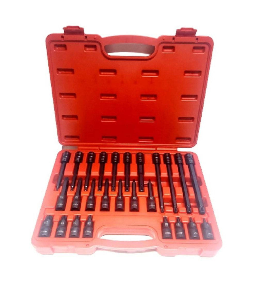 Set 26 Pezzi Chiavi A Bussola Inserti Millerighe Xzn 1/2" Da M5 A M16 Fs-43614         