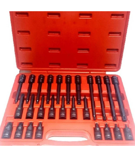 Set 26 Pezzi Chiavi A Bussola Inserti Millerighe Xzn 1/2" Da M5 A M16 Fs-43614         