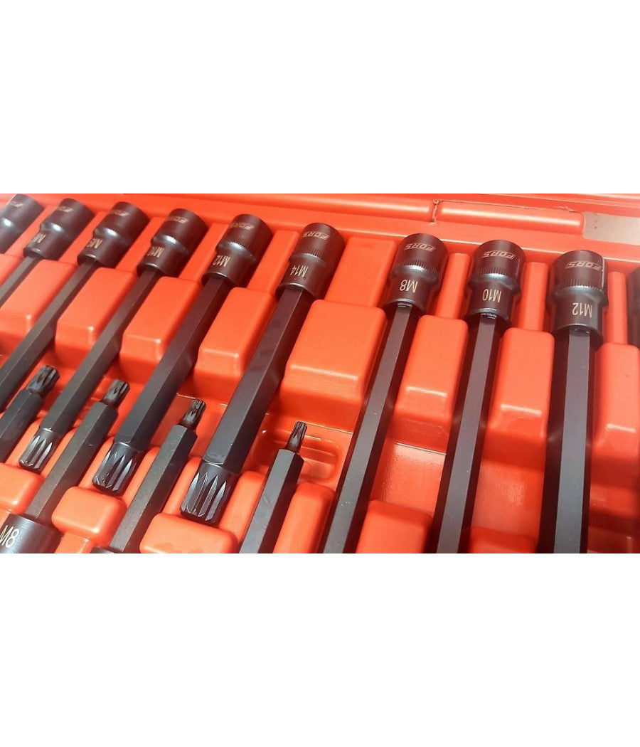 Set 26 Pezzi Chiavi A Bussola Inserti Millerighe Xzn 1/2" Da M5 A M16 Fs-43614         