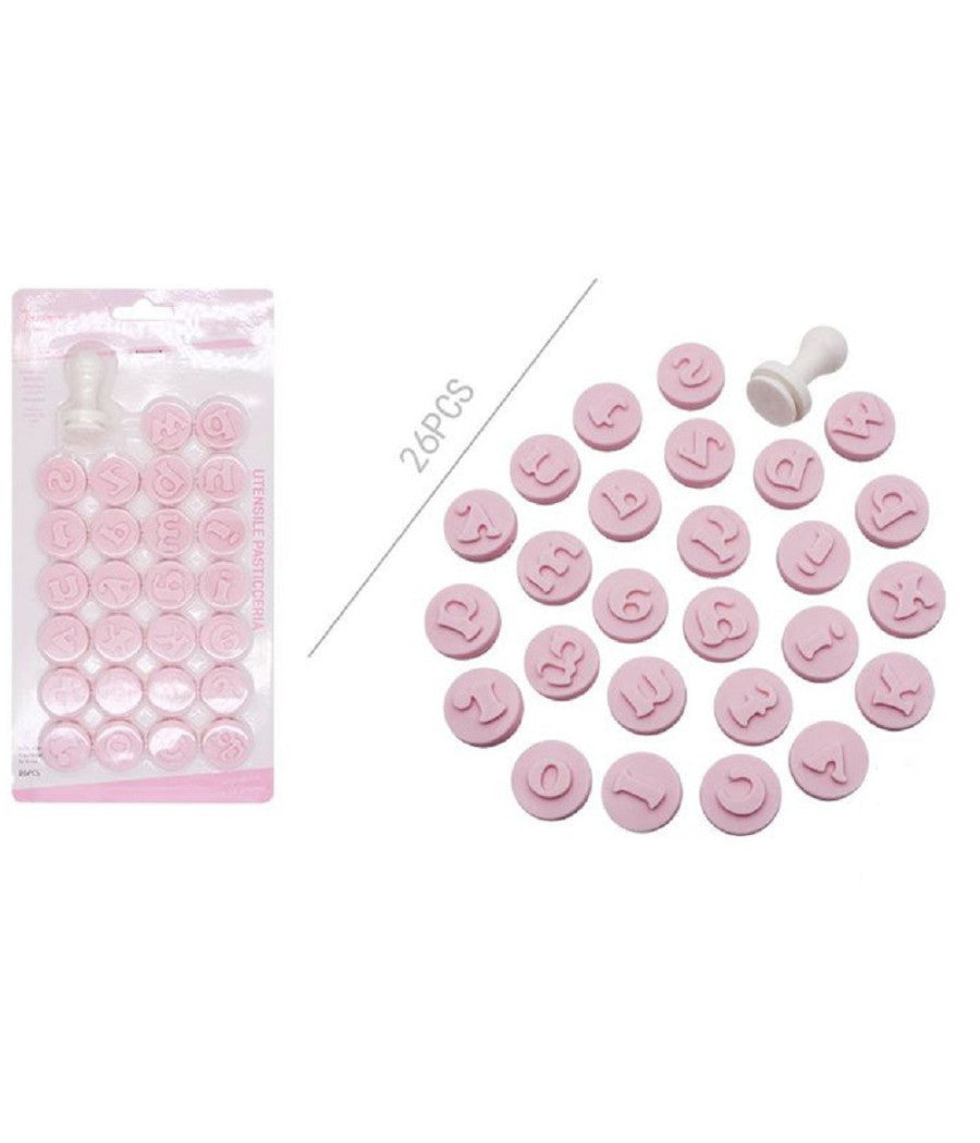 Set 26 Pezzi Stampini Stampi A Lettere Minuscole Per Dolci Pasta Biscotti 99027         